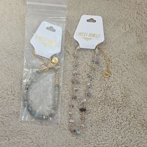 Kinsley Armelle Gold and Gray Necklace Set
